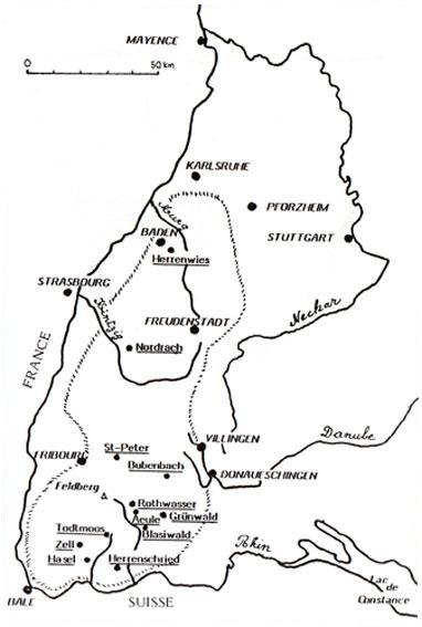 Carte de la Forêt-Noire